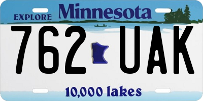 MN license plate 762UAK