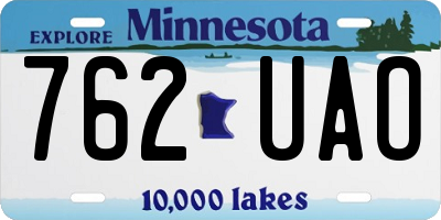 MN license plate 762UAO