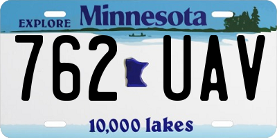 MN license plate 762UAV
