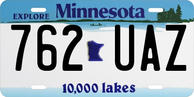 MN license plate 762UAZ