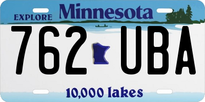 MN license plate 762UBA