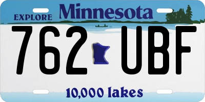 MN license plate 762UBF