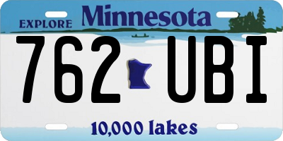 MN license plate 762UBI