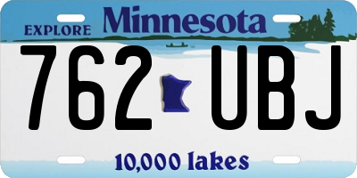 MN license plate 762UBJ