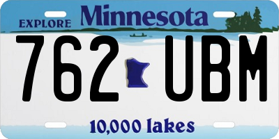 MN license plate 762UBM