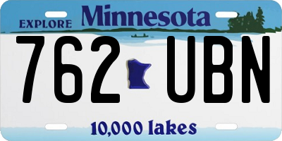 MN license plate 762UBN