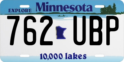 MN license plate 762UBP