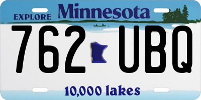 MN license plate 762UBQ