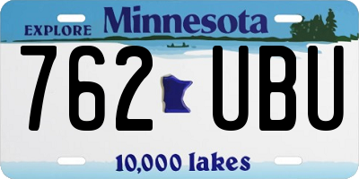 MN license plate 762UBU