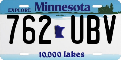 MN license plate 762UBV