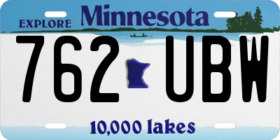 MN license plate 762UBW
