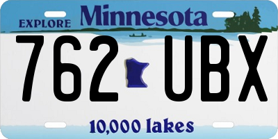 MN license plate 762UBX