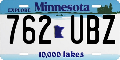 MN license plate 762UBZ