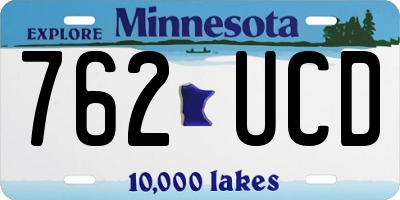 MN license plate 762UCD