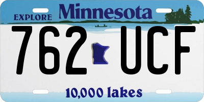 MN license plate 762UCF