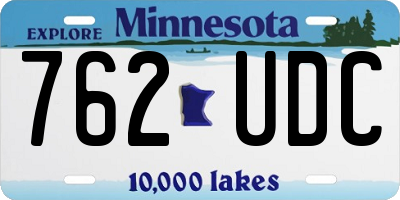 MN license plate 762UDC