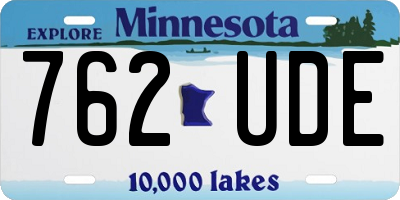 MN license plate 762UDE