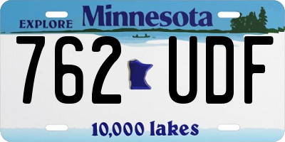 MN license plate 762UDF