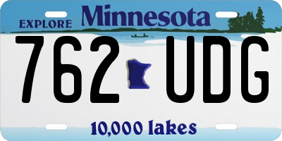 MN license plate 762UDG