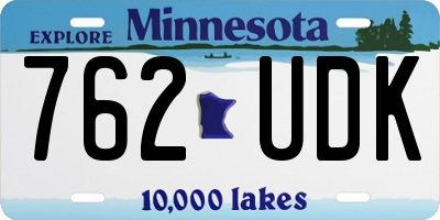 MN license plate 762UDK