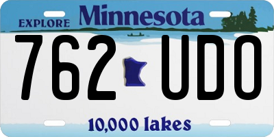 MN license plate 762UDO