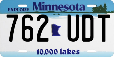 MN license plate 762UDT