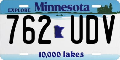 MN license plate 762UDV