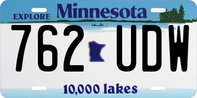 MN license plate 762UDW