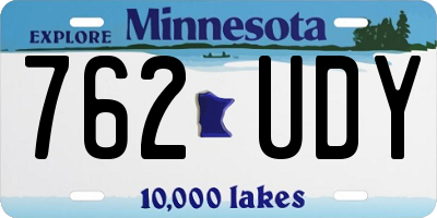 MN license plate 762UDY