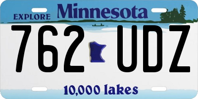 MN license plate 762UDZ