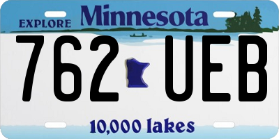 MN license plate 762UEB