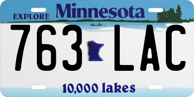 MN license plate 763LAC