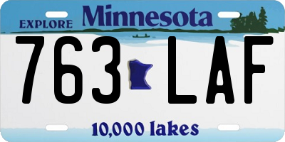 MN license plate 763LAF