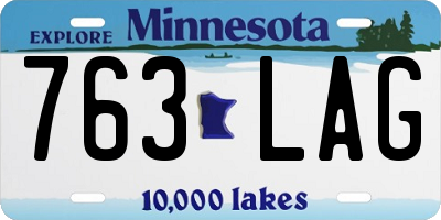 MN license plate 763LAG