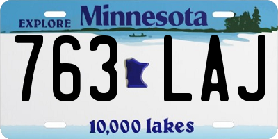 MN license plate 763LAJ