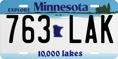 MN license plate 763LAK