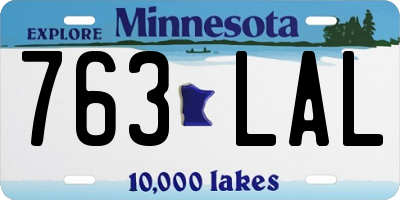 MN license plate 763LAL