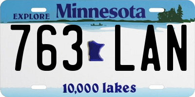 MN license plate 763LAN