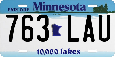MN license plate 763LAU