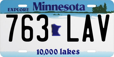 MN license plate 763LAV