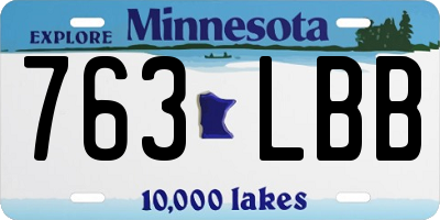 MN license plate 763LBB