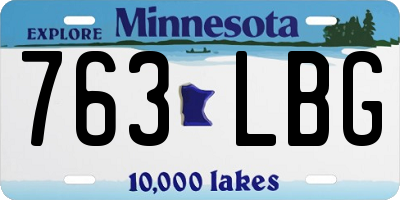 MN license plate 763LBG