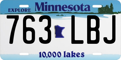MN license plate 763LBJ