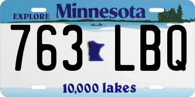MN license plate 763LBQ