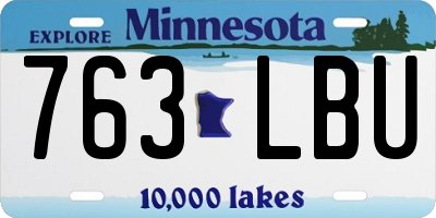 MN license plate 763LBU