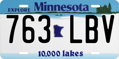 MN license plate 763LBV