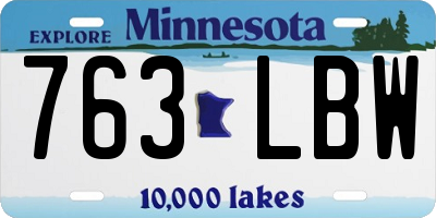 MN license plate 763LBW
