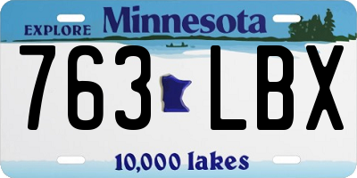 MN license plate 763LBX