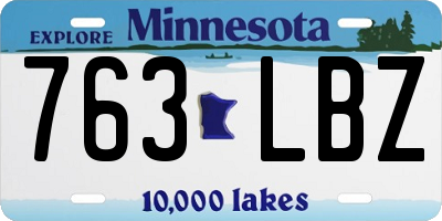 MN license plate 763LBZ