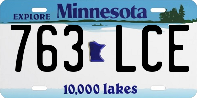 MN license plate 763LCE